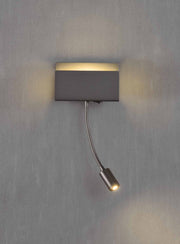 Mantra Cabaret 5714 negro mate, aplique LED de doble luz con lector flexible
