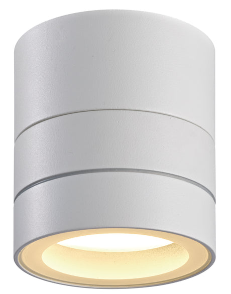 Aplique Mantra Saler 9101 blanco, vista frontal completa con la luz encendida