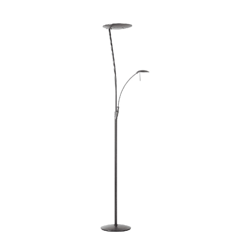 MDC ZENIT Lámpara de pie salón LED 2 luces níquel negro mate 575059320