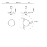Medidas y dimensiones Mistral fan acero blanco 3000-650 8830 (mm)