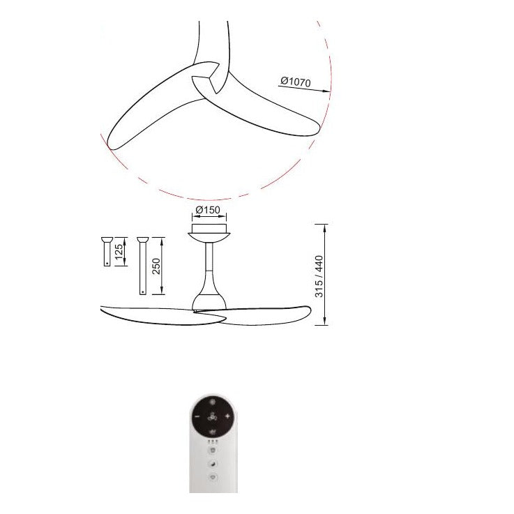 Medidas y dimensiones Ipanema grande acero IP20 Ø106cm 9041 (mm)