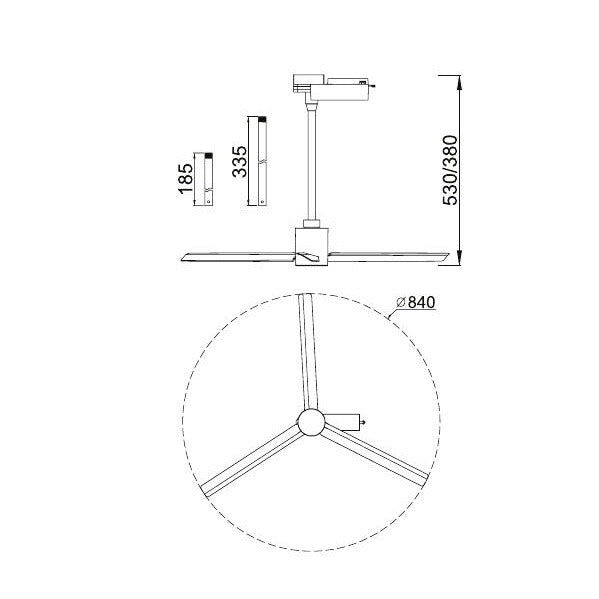 Medidas y dimensiones Monkey fan aluminio b 8926 (mm)
