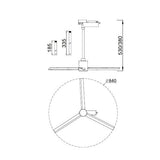 Medidas y dimensiones Monkey fan aluminio ne 8927 (mm)