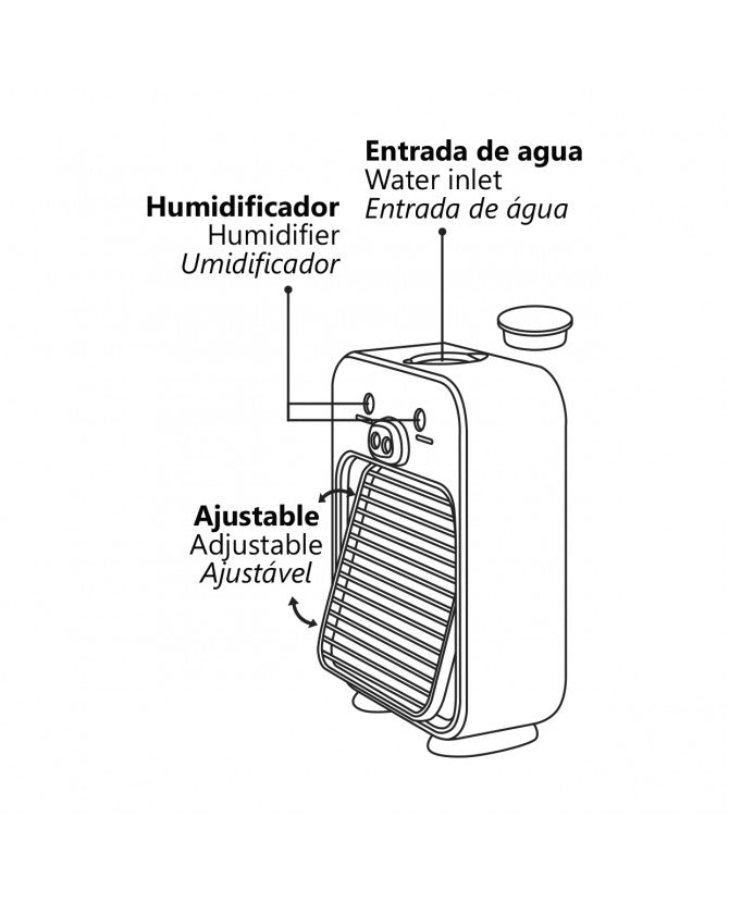 Ventilador de sobremesa AJP Bruma LED blanco Ø13cm 3.5w 16048