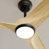 Ventilador de techo con luz Sulion Nova 152cm LED negro y madera clara motor DC CCT — vista 3