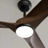 Ventilador de techo con luz Sulion Nova 185cm LED negro y madera clara motor DC CCT — vista 3