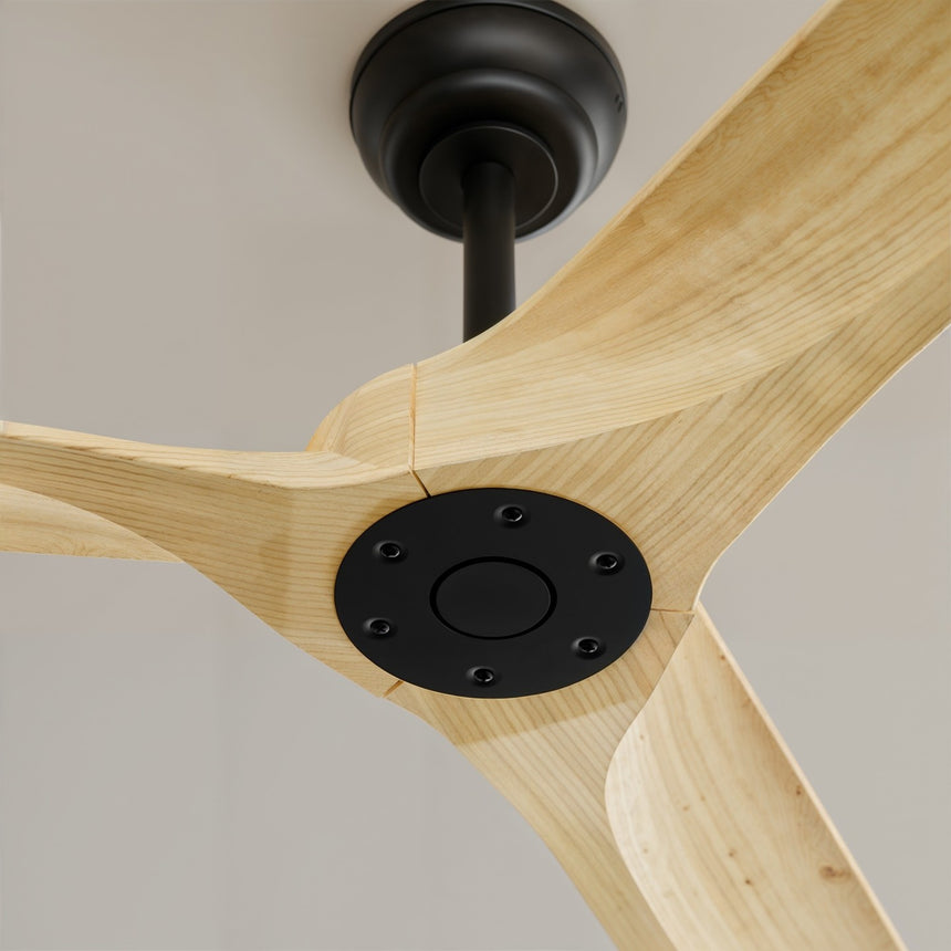 Ventilador de techo Sulion Nova 152cm negro y madera clara motor DC — vista 3