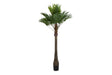 Palmera artificial ITEM JA-200547 de 205 cm en verde y beige, vista completa con base negra