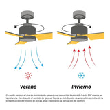 Sulion RAINBOW Ventilador de techo madera palas reversibles con luz 1694512