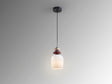 Lámpara Schuller Dunia 796019 de una luz vista aislada, con cristal opal y cerámica granate y marrón claro