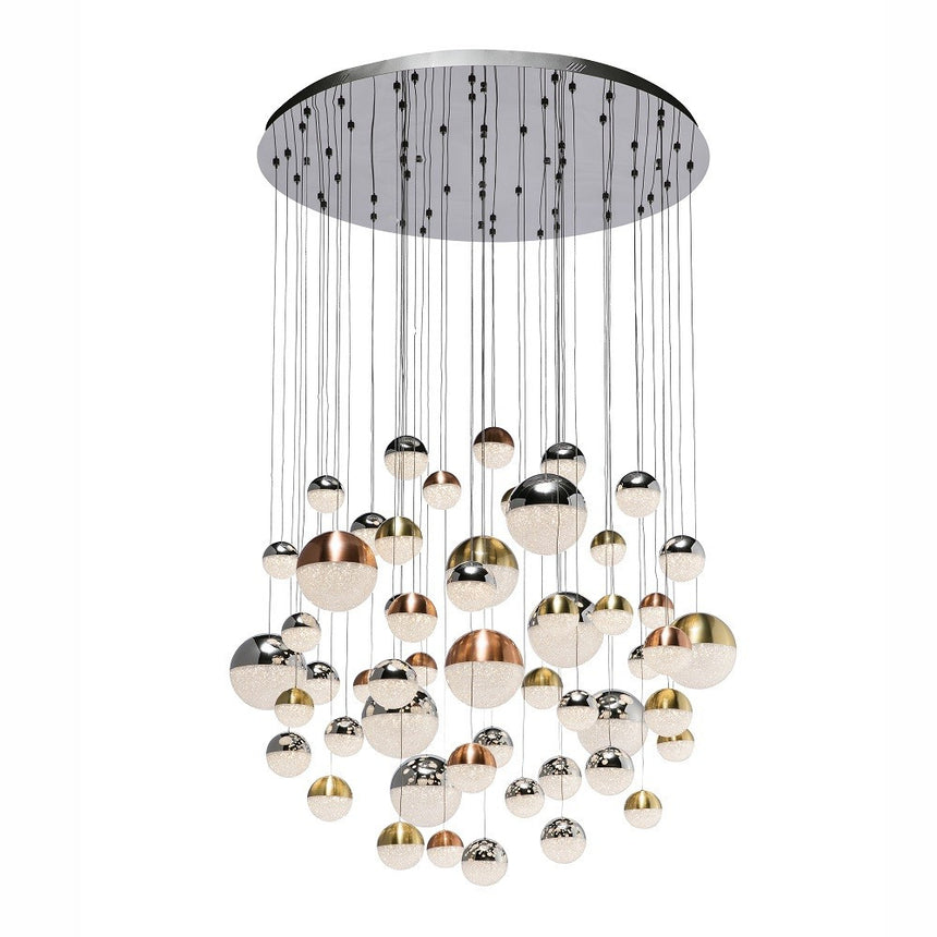 Schuller Sphere Lámpara de techo colgante LED 55 luces oro, bronce y cromo 794691B