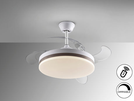 Ventilador de techo Schuller Vento LED blanco y bronce plafón retráctil CCT Ø50cm 168311D - vista 3
