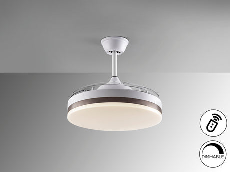 Ventilador de techo Schuller Vento LED blanco y bronce plafón retráctil CCT Ø50cm 168311D - vista 4