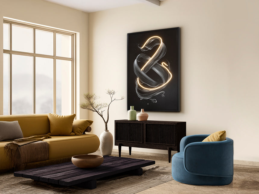 Cuadro con luz LED Schuller Cinetic negro 80x120cm 301381 - vista 1