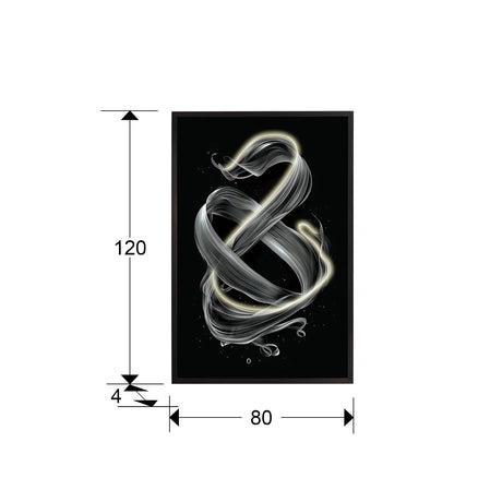 Cuadro con luz LED Schuller Cinetic negro 80x120cm 301381 - dimensiones