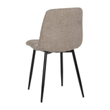 Silla IXIA 612557 tapizada taupe con patas de metal negro, vista posterior completa