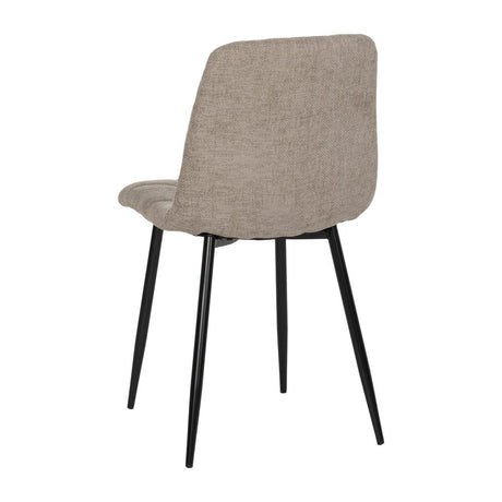 Silla IXIA 612557 tapizada taupe con patas de metal negro, vista posterior completa
