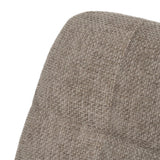 Silla IXIA 612557 tapizada taupe con patas de metal negro, detalle del tejido del respaldo