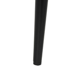 Silla IXIA 612557 tapizada taupe con patas de metal negro, detalle de patas negras y apoyos