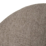 Silla IXIA 612565 tapizada taupe con respaldo abierto y patas de hierro negro, detalle del tejido en el respaldo