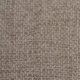 Silla IXIA 612565 tapizada taupe con respaldo abierto y patas de hierro negro, textura del tejido taupe