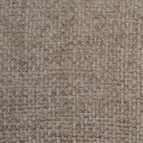 Silla IXIA 612565 tapizada taupe con respaldo abierto y patas de hierro negro, textura del tejido taupe