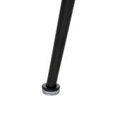 Silla IXIA 612565 tapizada taupe con respaldo abierto y patas de hierro negro, detalle de pata negra y apoyo