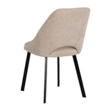 Silla IXIA 612644 tapizada crema con estructura metálica oscura, vista posterior