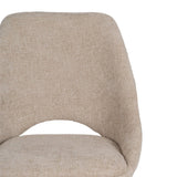 Silla IXIA 612644 tapizada crema con estructura metálica oscura, detalle frontal del respaldo y asiento