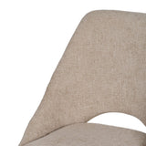Silla IXIA 612644 tapizada crema con estructura metálica oscura, detalle lateral del respaldo