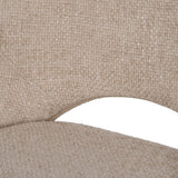 Silla IXIA 612644 tapizada crema con estructura metálica oscura, detalle de la abertura del respaldo