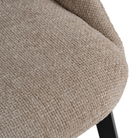 Silla IXIA 612644 tapizada crema con estructura metálica oscura, detalle del asiento