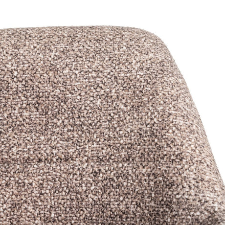 Silla IXIA 615416 tapizada jaspeado taupe con brazos y patas negras, textura del tapizado jaspeado