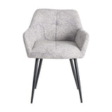Silla IXIA 615419 tapizada jaspeado gris y blanco con brazos y patas negras, vista frontal