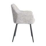 Silla IXIA 615419 tapizada jaspeado gris y blanco con brazos y patas negras, vista lateral