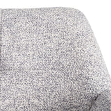 Silla IXIA 615419 tapizada jaspeado gris y blanco con brazos y patas negras, textura del tapizado jaspeado