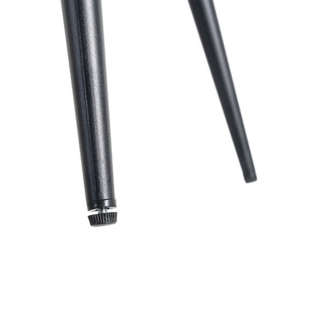 Silla IXIA 615419 tapizada jaspeado gris y blanco con brazos y patas negras, detalle de las patas