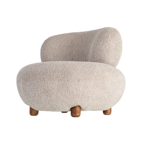 Vista de tres cuartos del sillón tapizado beige IXIA 616940