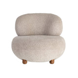 Vista frontal del sillón de tejido beige IXIA 616940