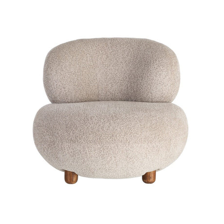 Vista frontal del sillón de tejido beige IXIA 616940