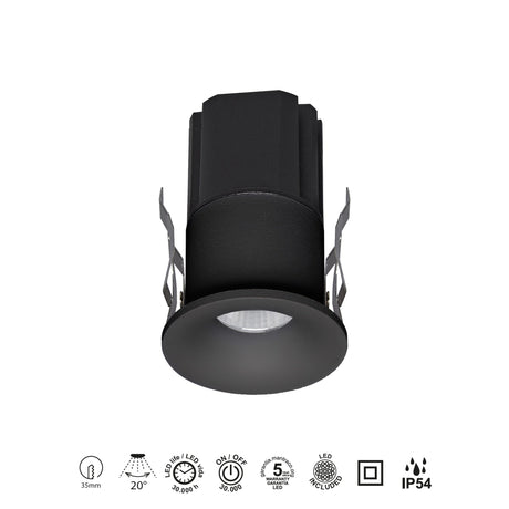 Empotrable Mantra Hurgada Mini LED 7W 2700K negro 8669 - instalación