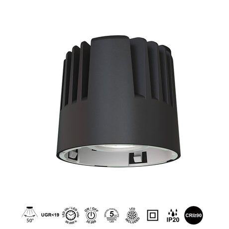 Empotrable Mantra Sunset LED 10W 3000K Heat Sink negro 8781 - instalación