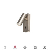 Aplique de pared lector Mantra Notte Mini GU10 níquel satinado 8875 - instalación