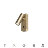 Aplique de pared lector Mantra Notte Mini GU10 cuero 8876 - ambiente