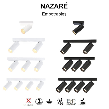 Regleta empotrable Mantra Nazaré Mini GU10 2 luces negro 9177 - detalle