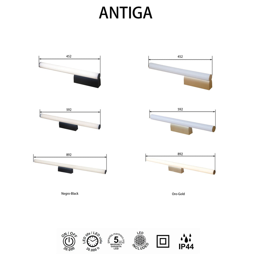 Aplique Mantra Antiga LED 8W 4000K IP44 negro 9253 - detalle