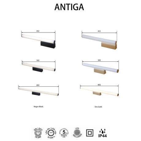 Aplique Mantra Antiga LED 12W 4000K IP44 negro 9257 - detalle
