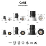 Empotrable Mantra Cane LED 3W 3000K negro 9264 - detalle