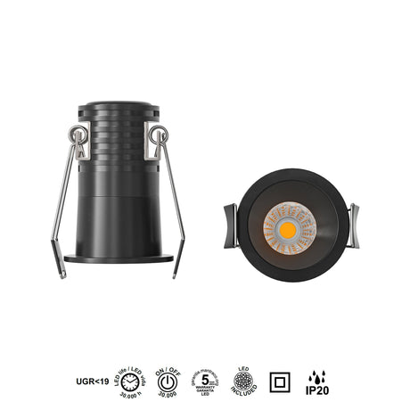 Empotrable Mantra Cane LED 3W 3000K negro 9264 - instalación