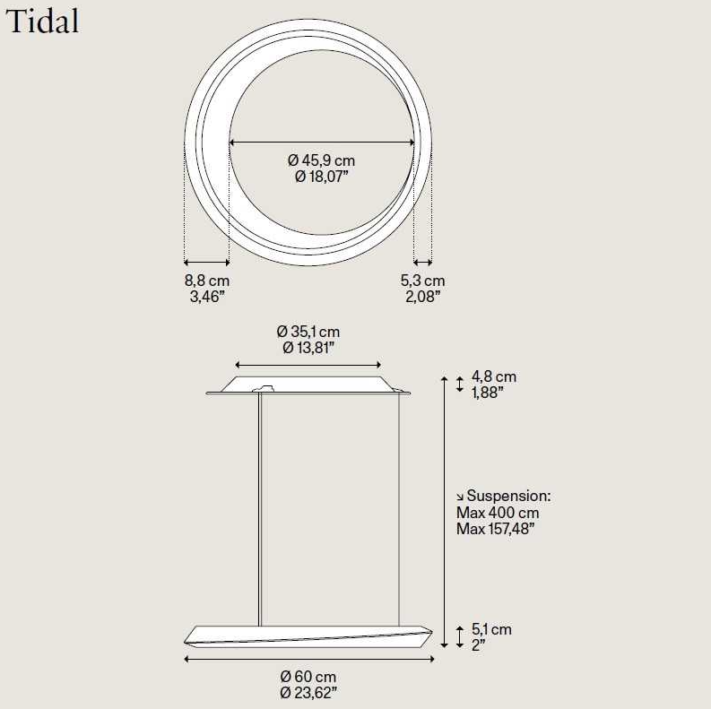 Lodes Lámpara colgante Tidal champagne mate 3000K regulable TRIAC 19923-4530